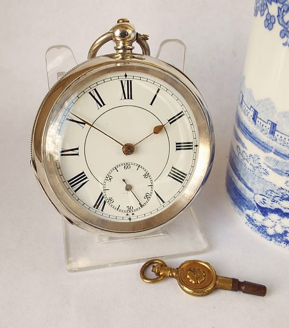Antique Swiss silver pocket watch, circa 1900.