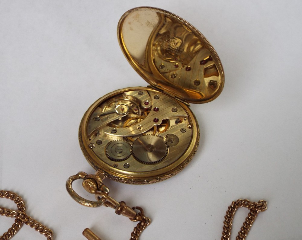 1930s Art Deco pocket watch with chain View III