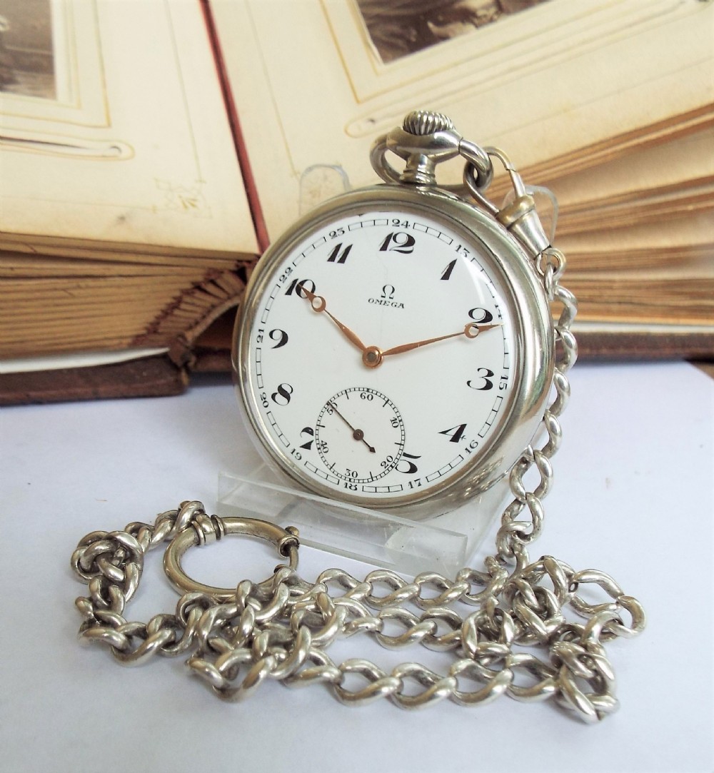 1930s Omega pocket watch and chain