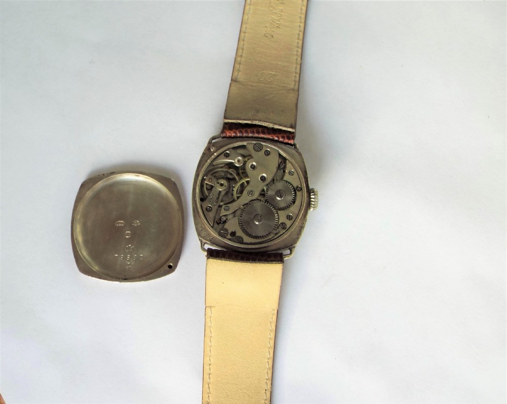 Antique silver cushion cased wrist watch, 1917 View III