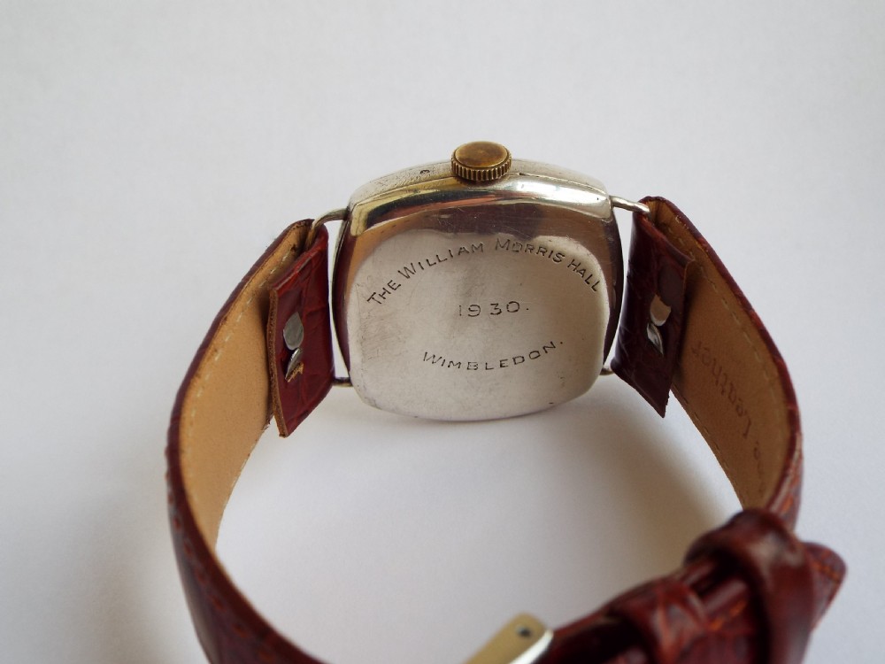 Gents silver watch with William Morris history View IV