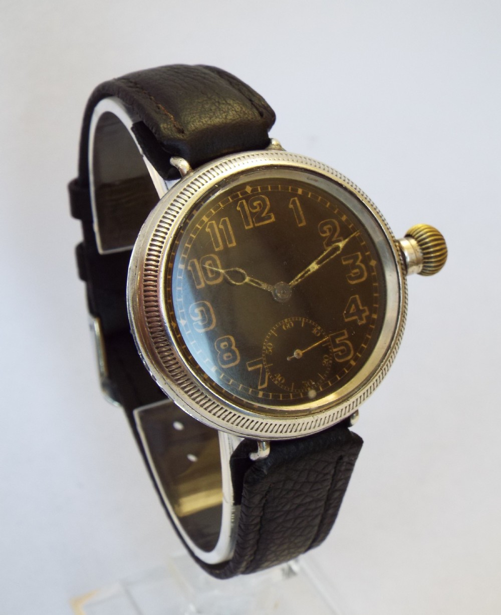 Gents WW1 silver Electa trench watch, 1914 View II