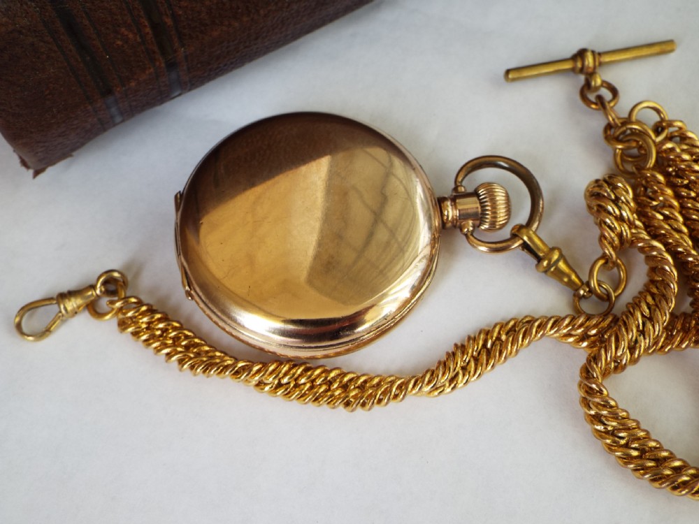 Buren half hunter pocket watch with double albert View III