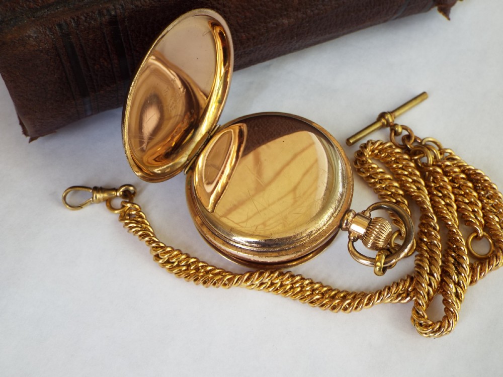 Buren half hunter pocket watch with double albert View V