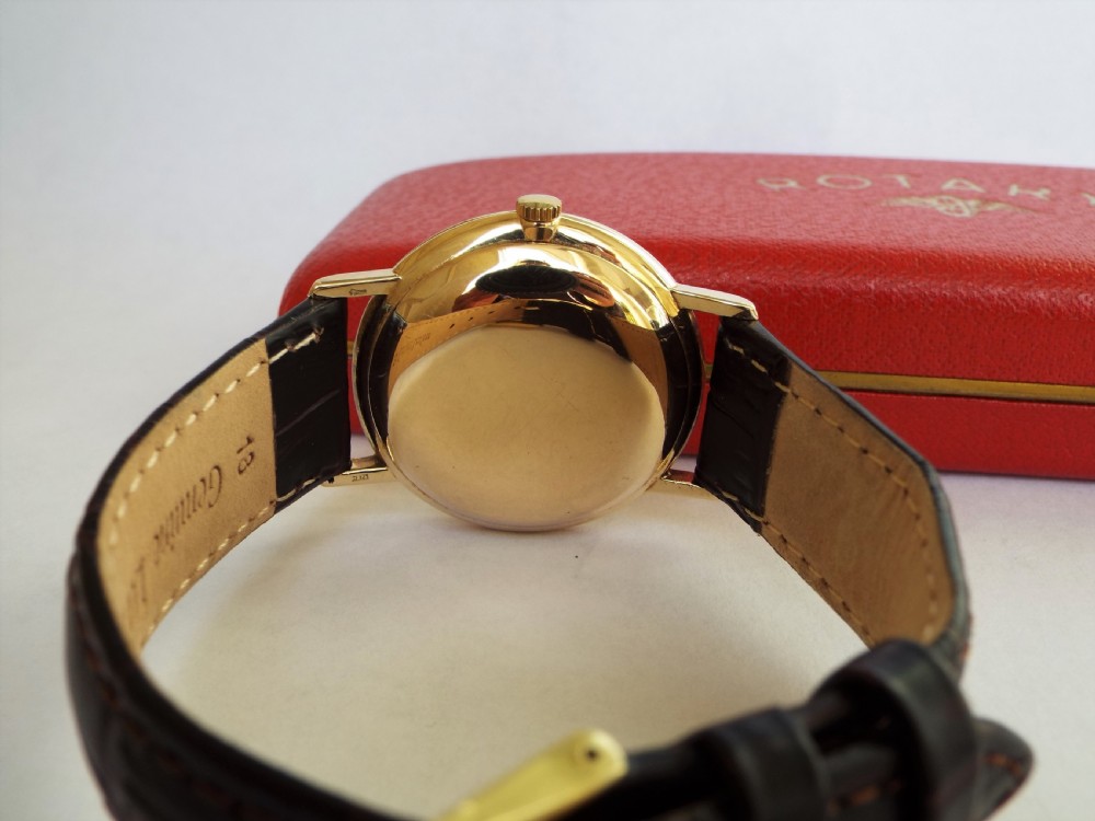Gents 9ct gold boxed Rotary wrist watch, 1960 View III