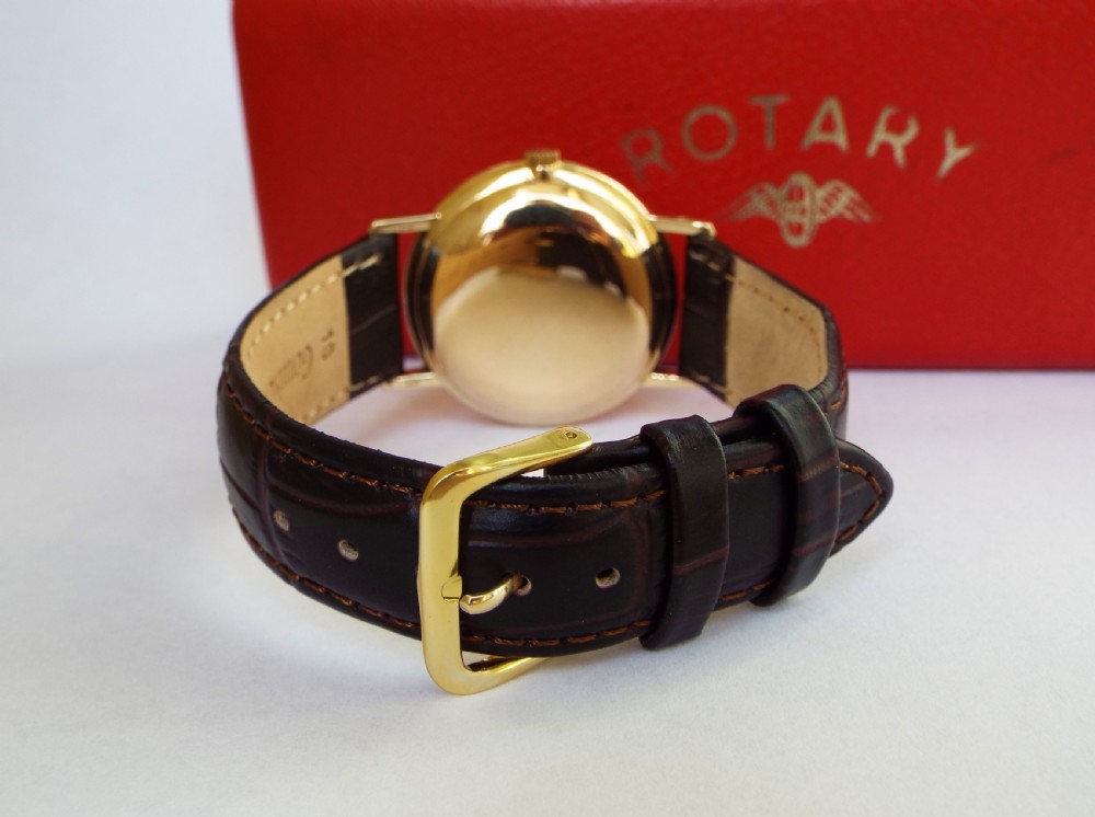 Gents 9ct gold boxed Rotary wrist watch, 1960 View IV
