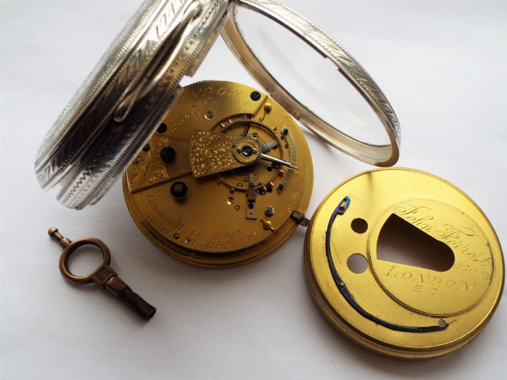 Silver fusee pocket watch, 1900 View V