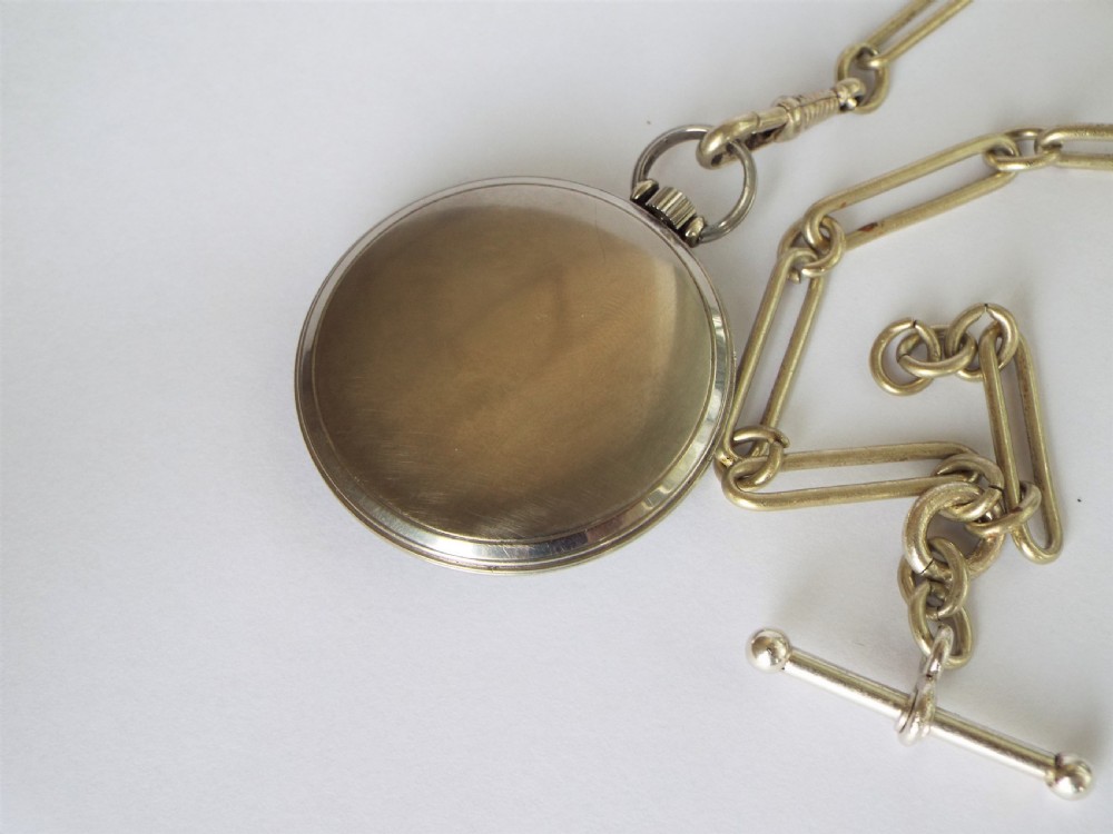 1930s Cyma pocket watch with chain View III