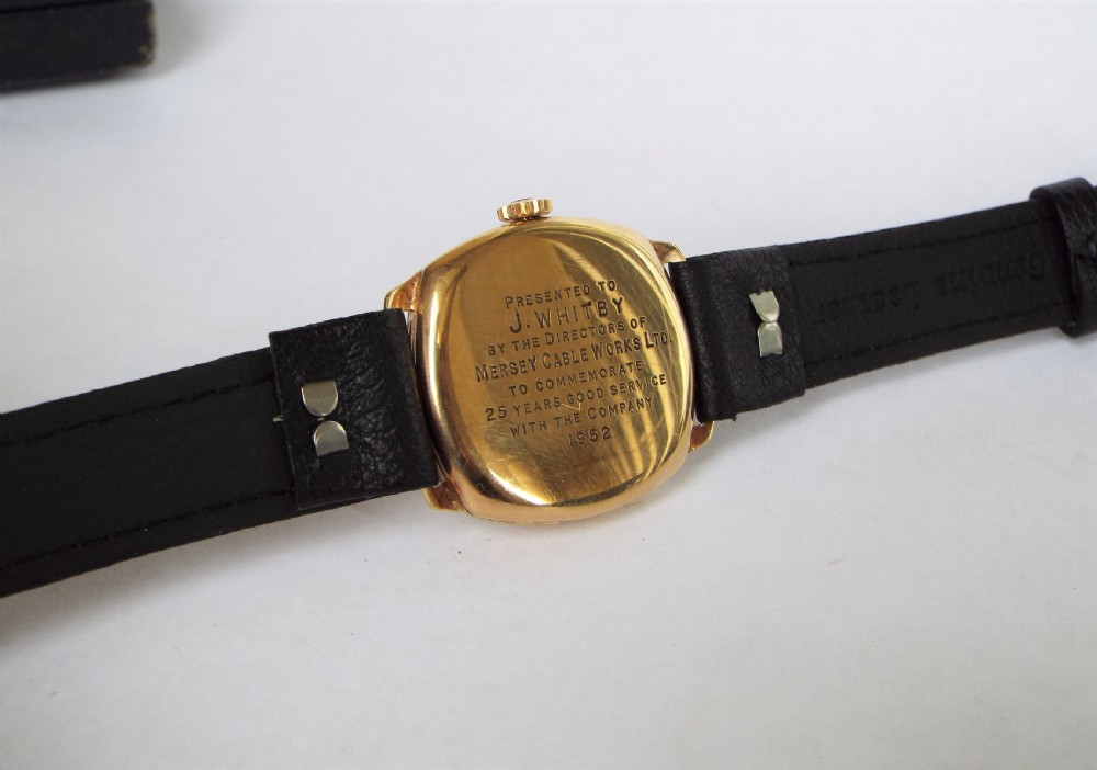 1952 9ct gold J W Benson mid-sized watch, boxed View III