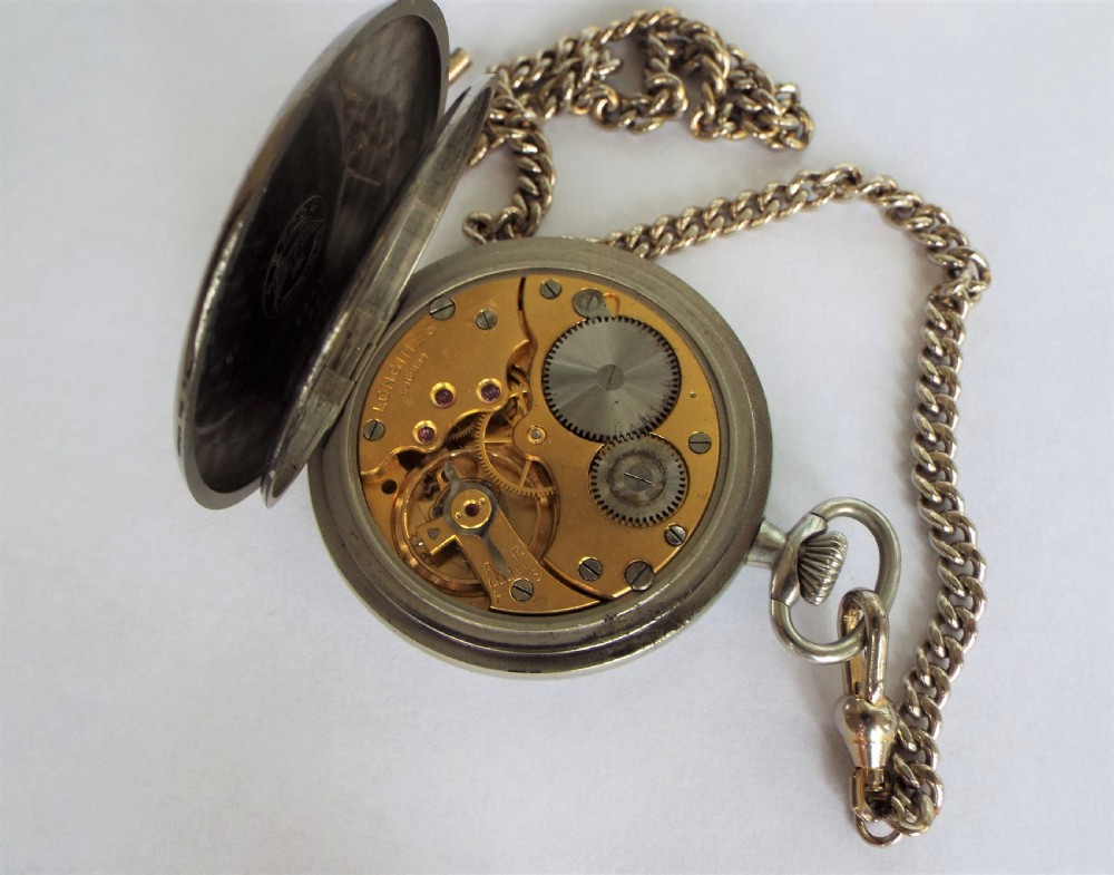 1945 Longines pocket watch with chain View IV