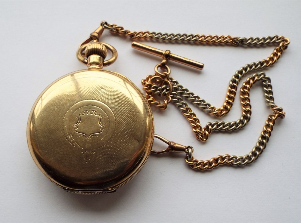 Antique 1904 Waltham pocket watch and chain View III
