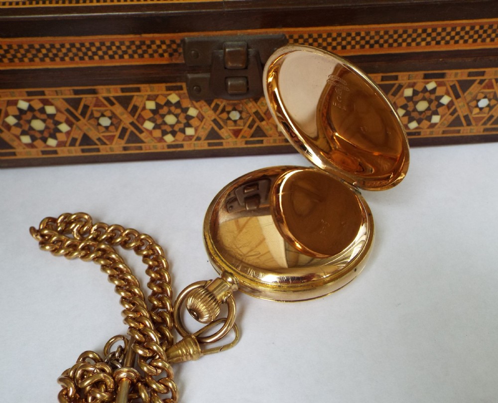 1923 Elgin full hunter pocket watch and chain View III