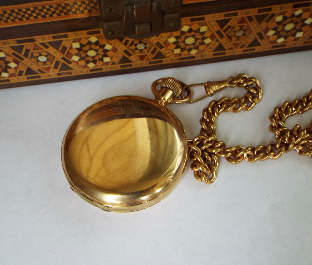 1923 Elgin full hunter pocket watch and chain View IV