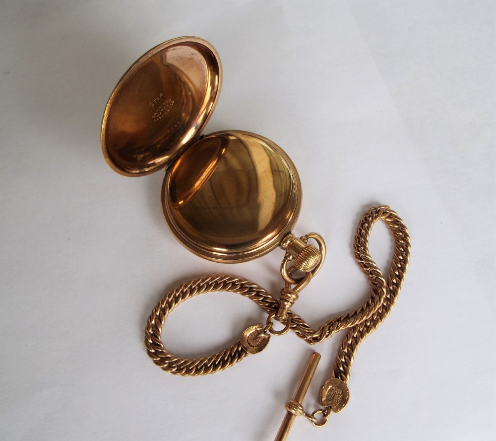 Denco half hunter pocket watch & horse shoe albert View V