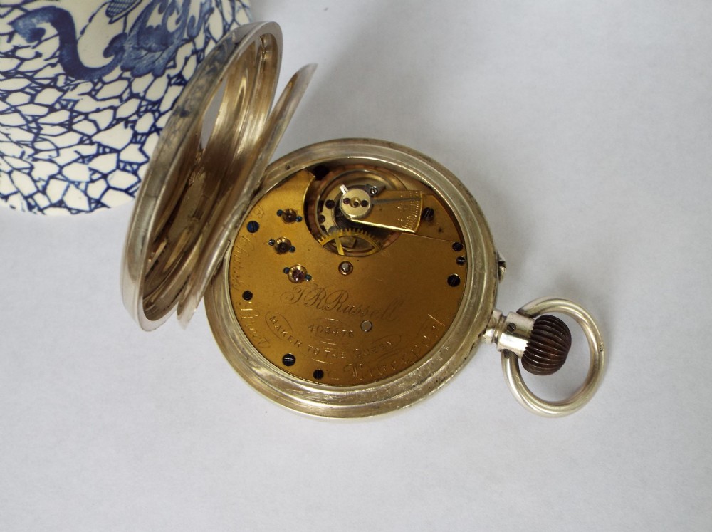 Antique silver pocket watch, Thomas Russell View III