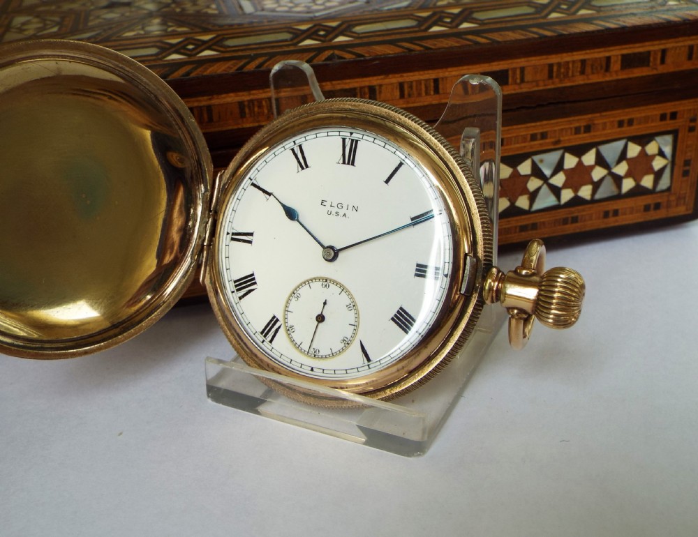 Antique 1917 Elgin full hunter pocket watch