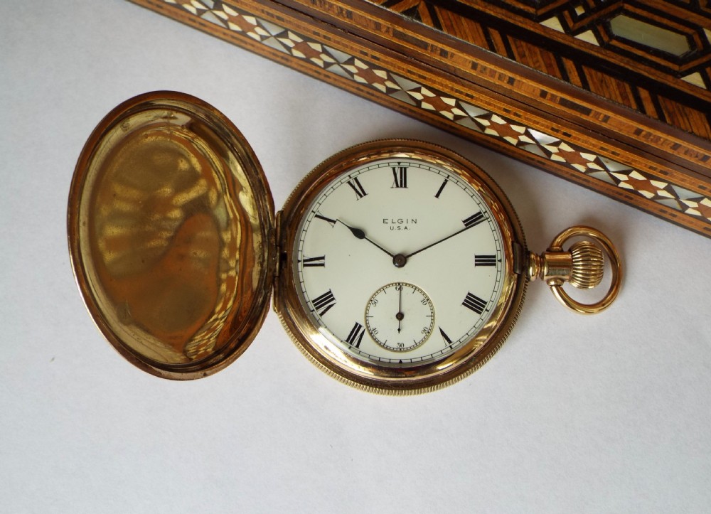 Antique 1917 Elgin full hunter pocket watch View II