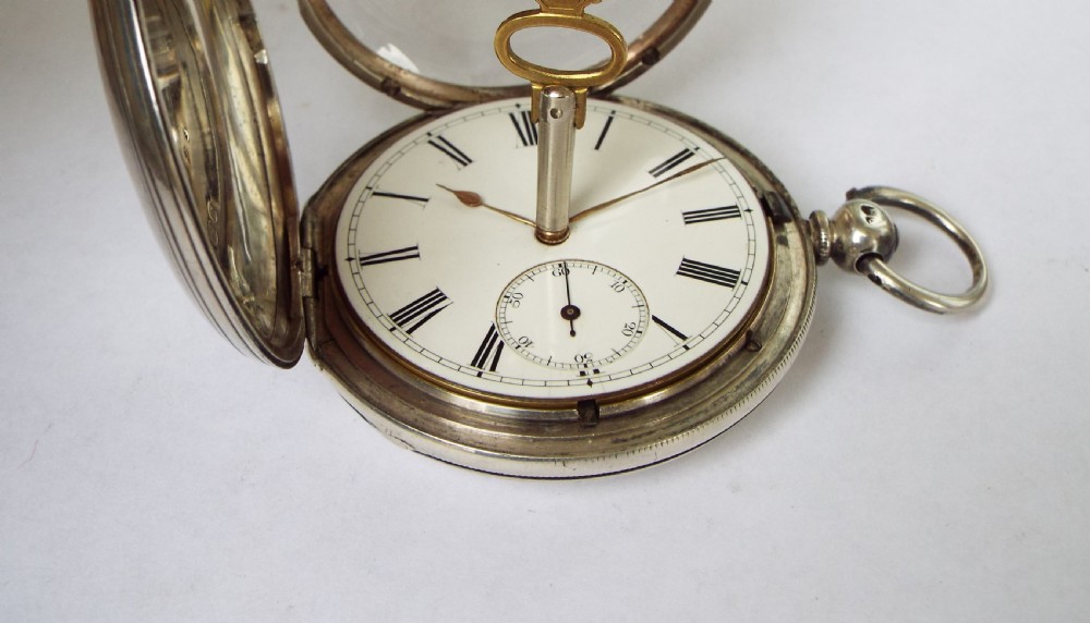 1869 Sewill silver full hunter fusee pocket watch View II