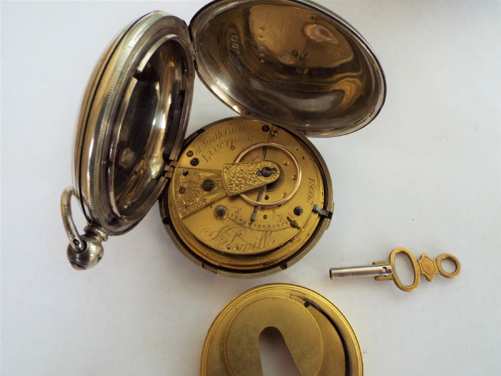 1869 Sewill silver full hunter fusee pocket watch View III