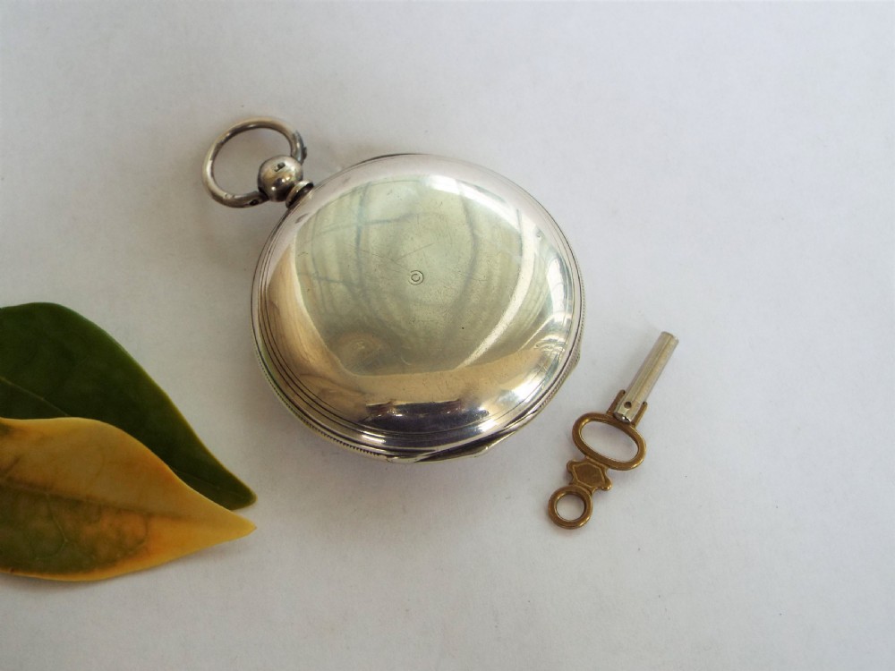 1869 Sewill silver full hunter fusee pocket watch View V