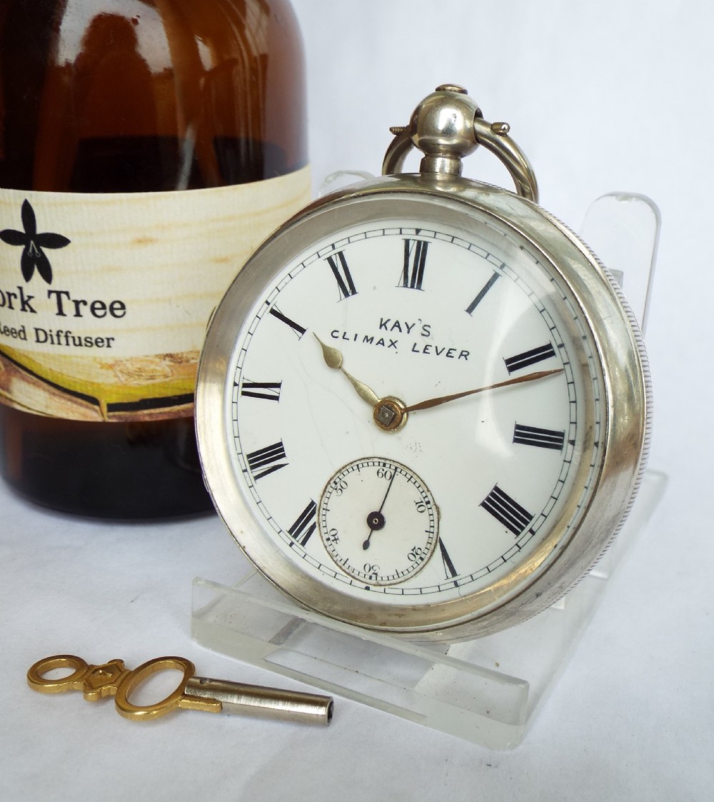 Silver Kay's Climax Lever pocket watch, 1893