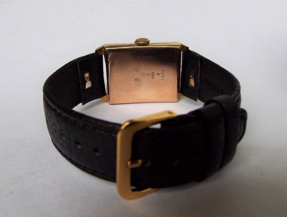  Gents 9ct gold Art Deco wrist watch, 1931 View IV