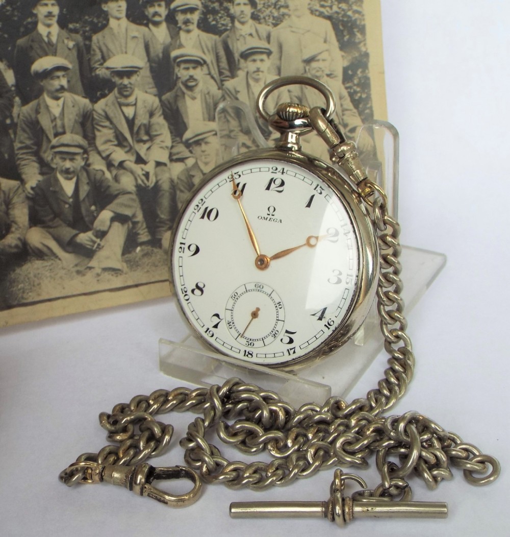 1930s Omega pocket watch and albert