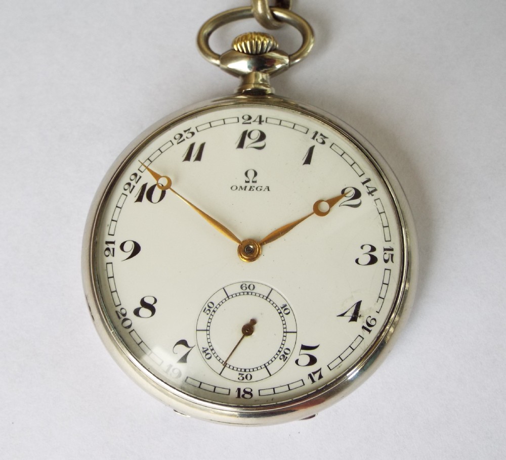 1930s Omega pocket watch and albert View II
