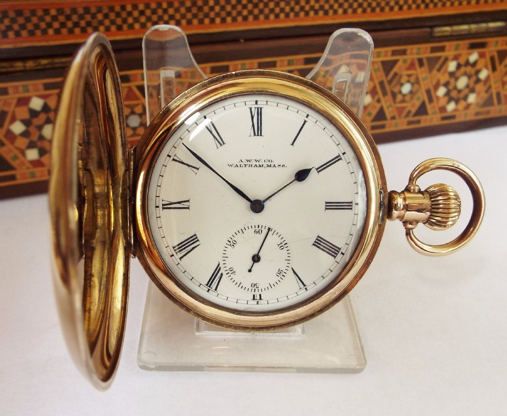 Antique 1897 Waltham Ensign full hunter pocket watch.