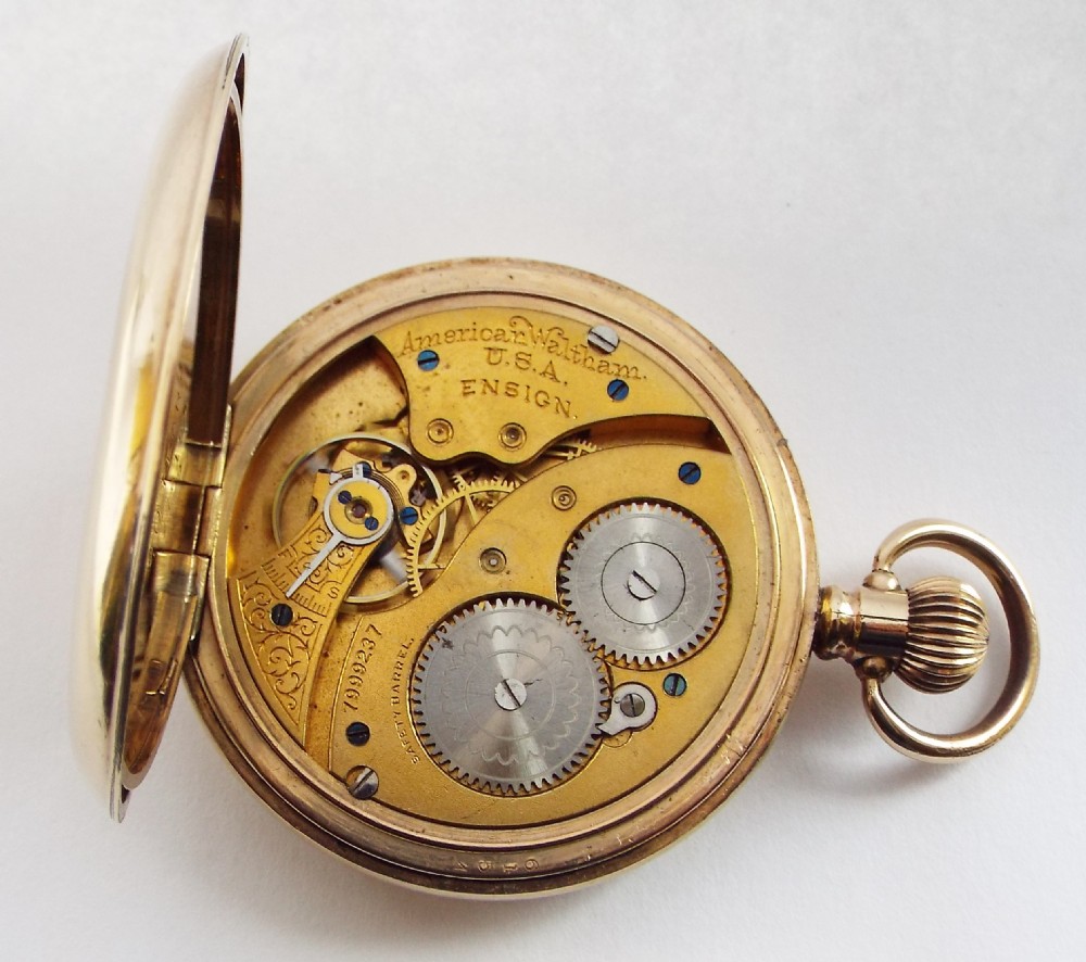 Antique 1897 Waltham Ensign full hunter pocket watch. View VI