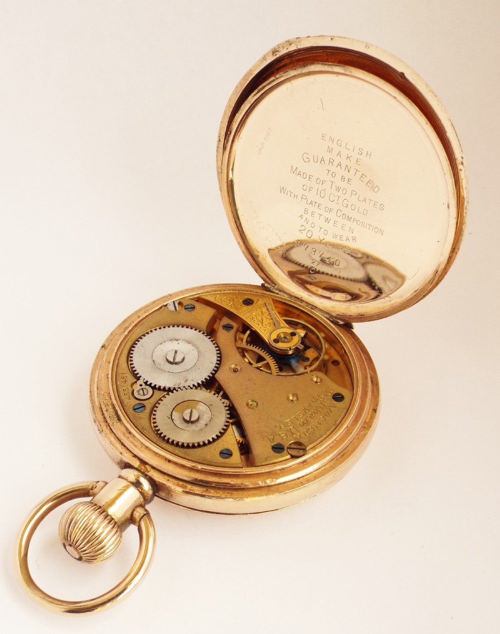 Antique 1905 Waltham Traveler full hunter pocket watch. View VI