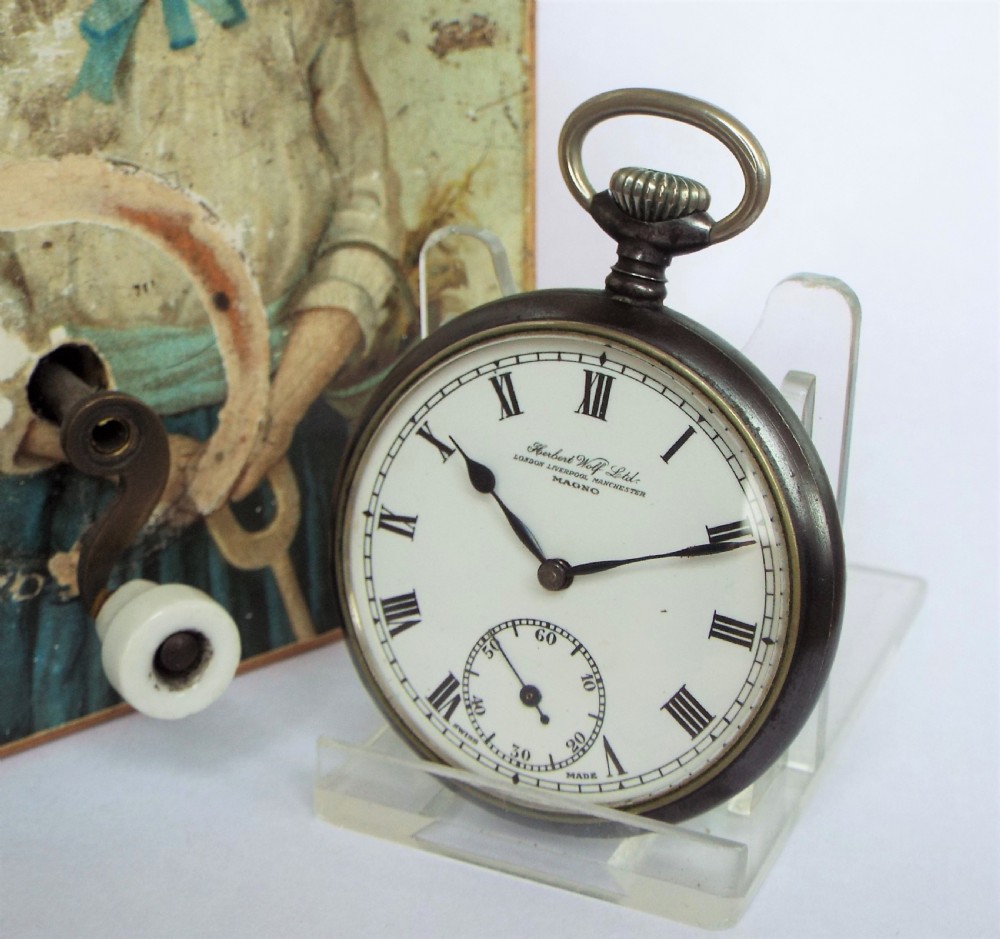 Gun metal 'Magno' pocket watch, Herbert Wolf