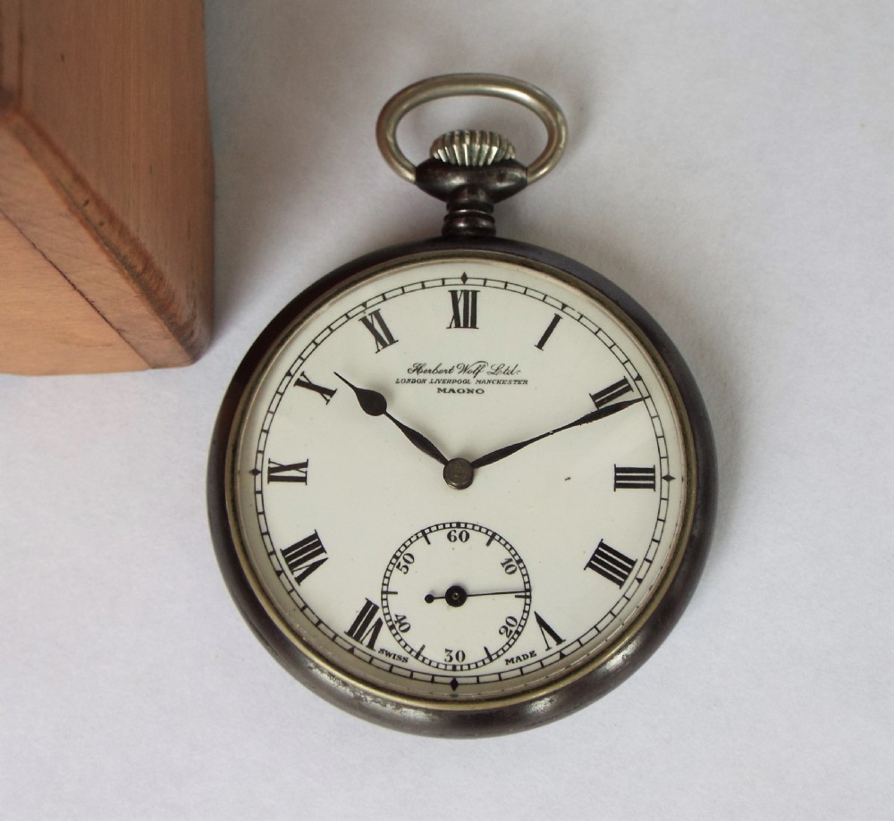 Gun metal 'Magno' pocket watch, Herbert Wolf View II