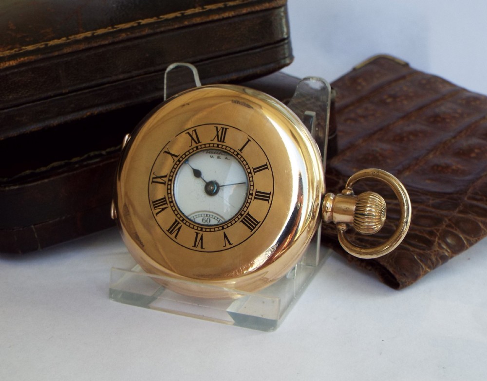 Waltham half hunter pocket watch, 1928