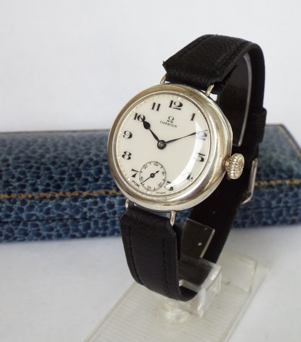 Gents silver Omega wrist watch, circa 1920