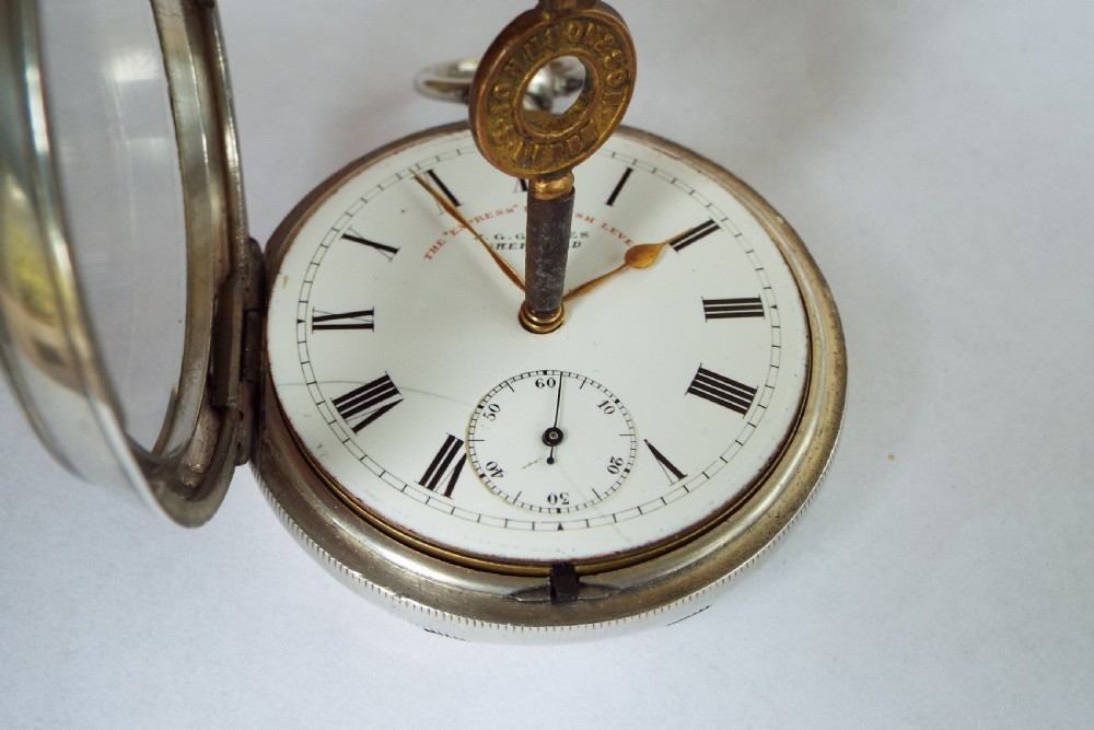Antique silver J G Graves pocket watch View IV