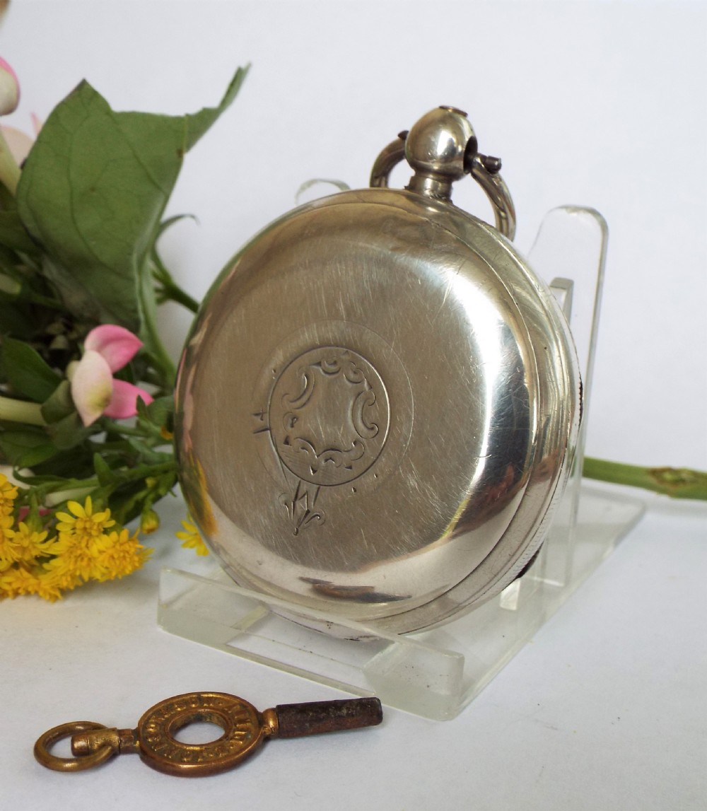 Antique silver J G Graves pocket watch View VI