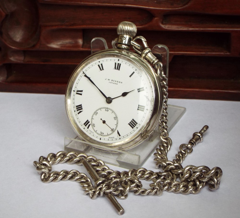 1933 Cyma silver pocket watch from J W Benson