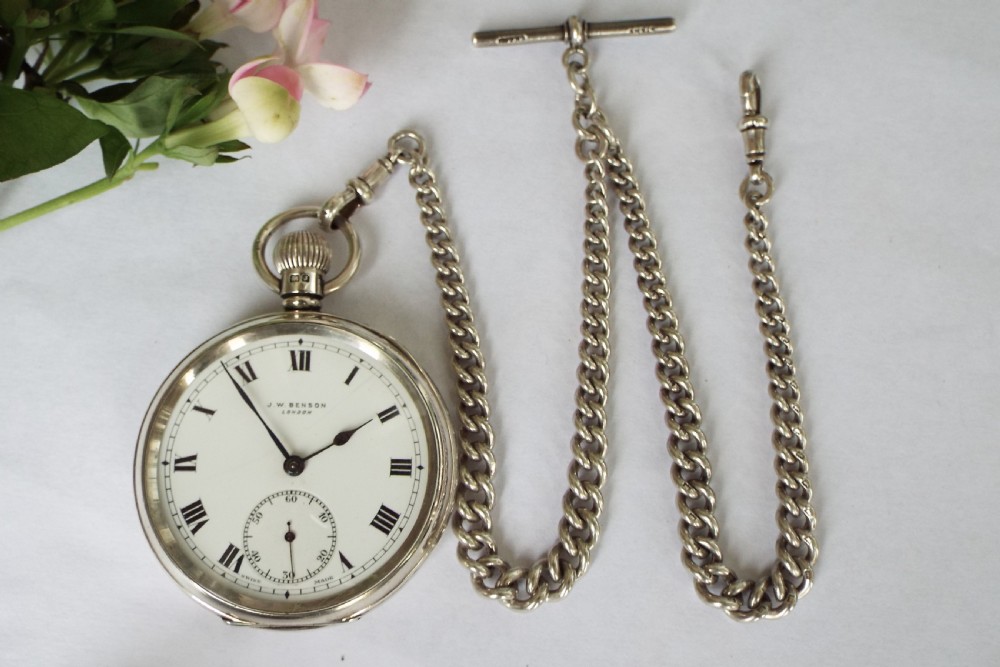 1933 Cyma silver pocket watch from J W Benson View II