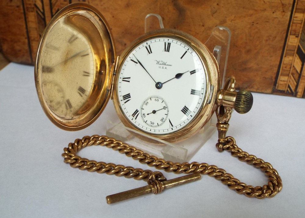 Antique Waltham full hunter pocket watch, 1918