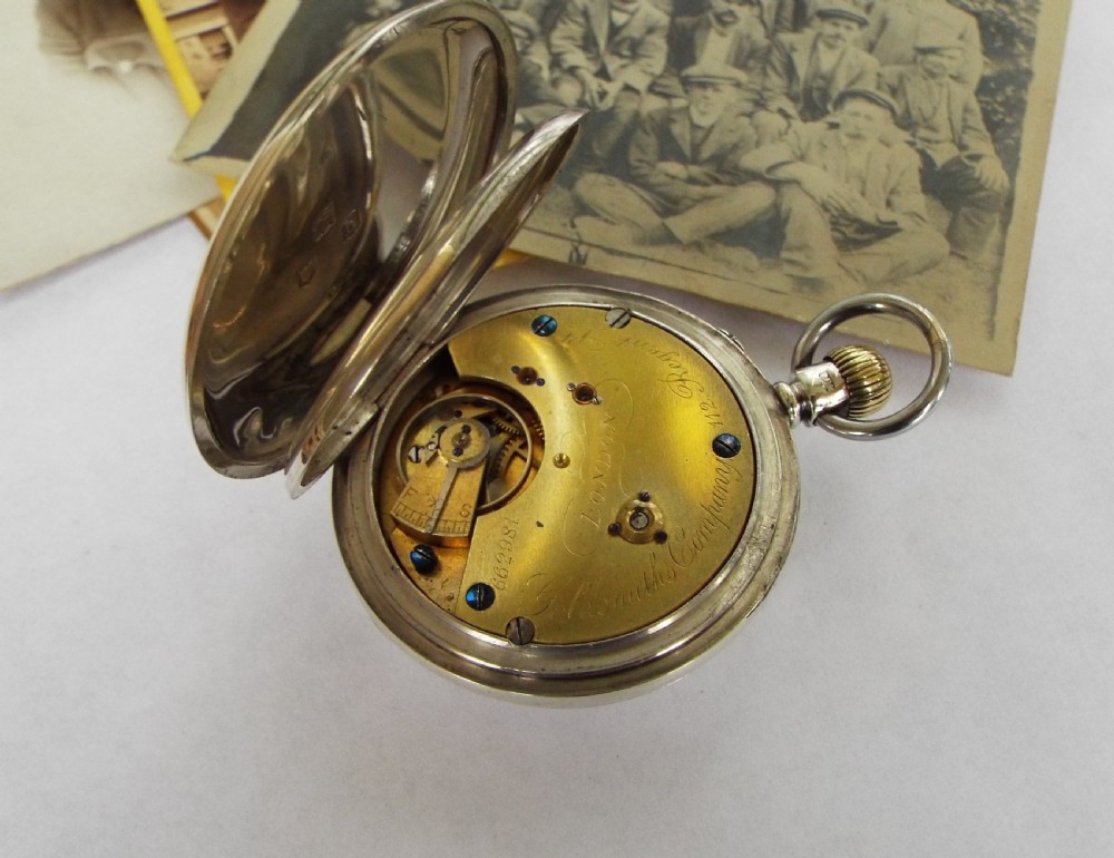 Antique English silver half hunter pocket watch View II
