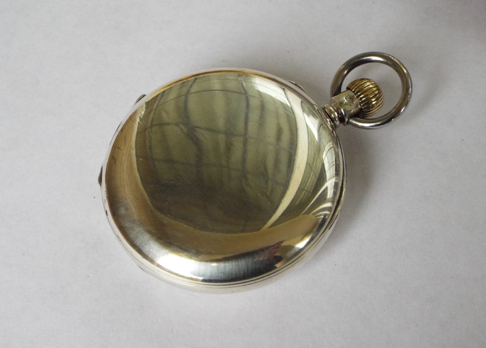 Antique English silver half hunter pocket watch View VI