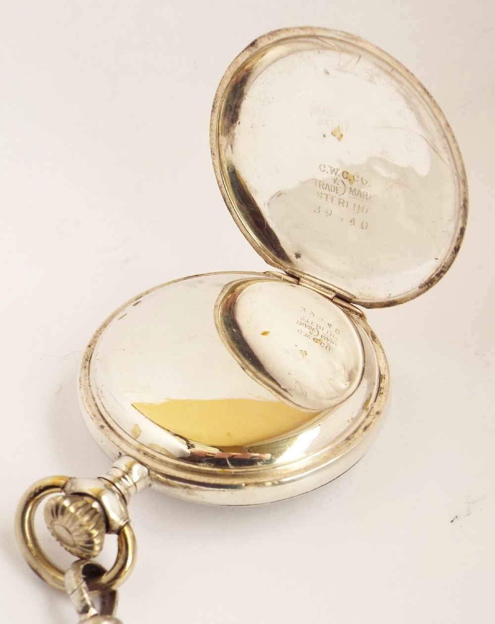A ladies silver antique Waltham fob watch with albertina. View IV