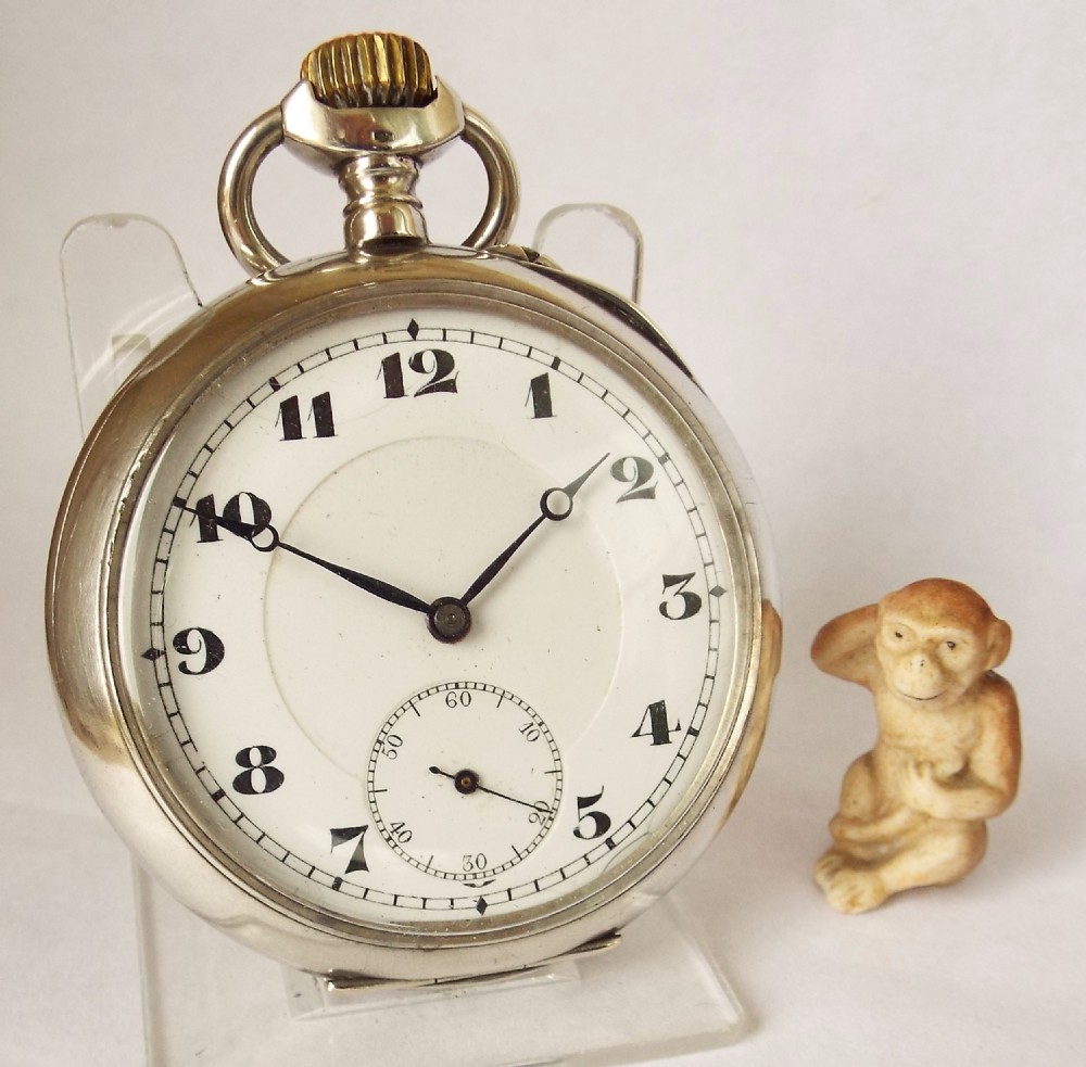 An antique .800 silver stem winding pocket watch.