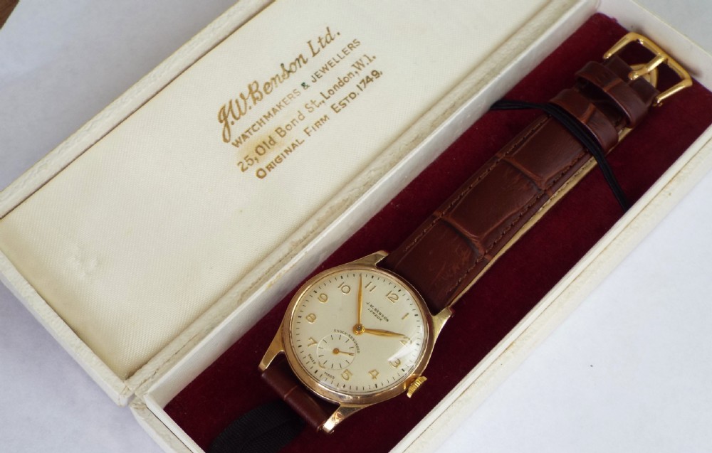  Gents 9ct gold Cyma watch for J W Benson, 1960