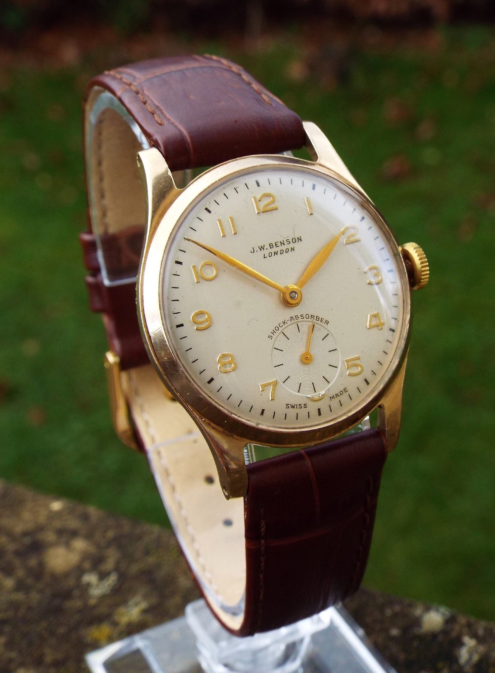  Gents 9ct gold Cyma watch for J W Benson, 1960 View II