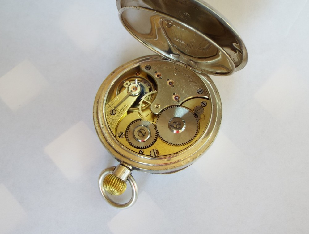 Antique silver Omega 'Labrador' pocket watch View III