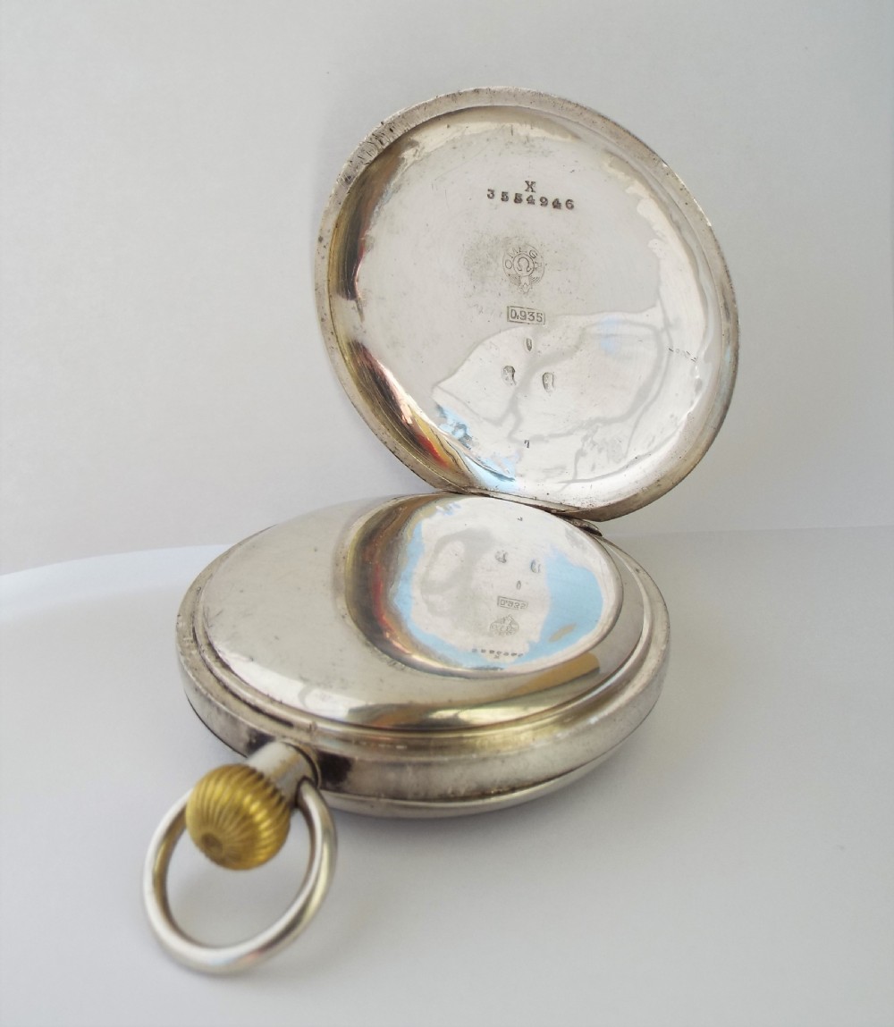 Antique silver Omega 'Labrador' pocket watch View IV