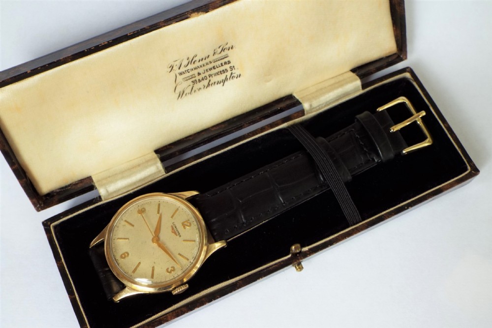 Gents 1959 Longines 9ct gold wrist watch View II