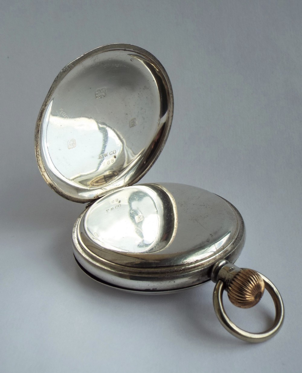 Antique silver half hunter pocket watch View IV